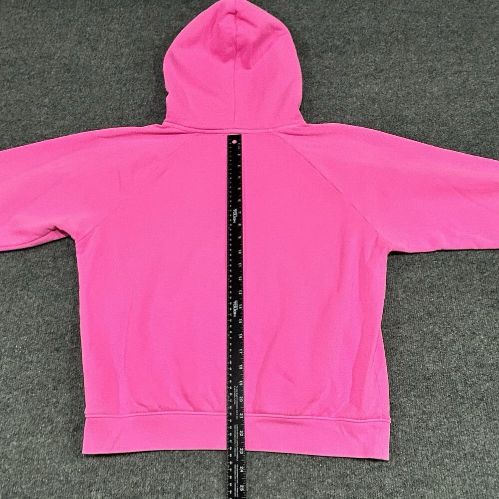 GAP Women's Fleece Hoodie Size M Neon Standout Pink Pullover Sweatshirt Active - Picture 7 of 13